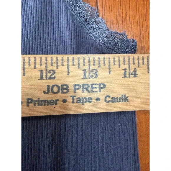 American Eagle Outfitters Gray Ribbed Lace Trim Tank Top Women L Large Logo - Picture 5 of 8